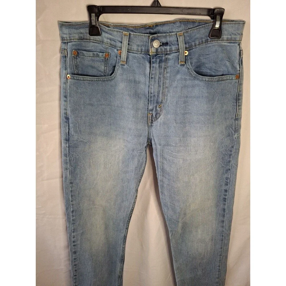 LEVI 502 Straigth Fit Tapered Leg Strech Blue Jeaan Men s Size 32 X 32 (1497)